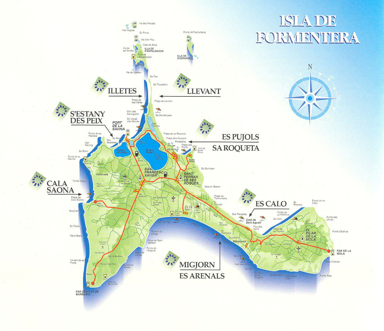 Mappa Spiagge Formentera